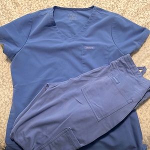 Jaanuu Light Blue Jogger Scrub Set